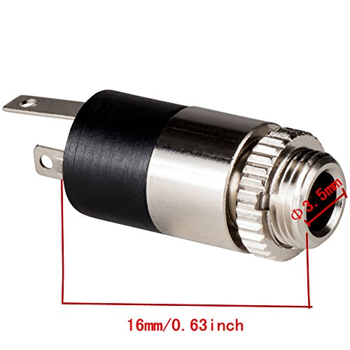 Lsgoodcare 3.5MM Female Plating Stereo Jack Panel Mount Connector Terminals with Locking Nuts-3.5MM Headphone Audio Jack, Pack of 10