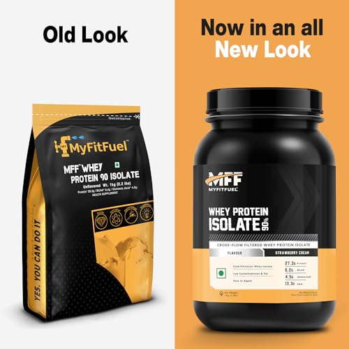 Image of MyFitFuel MFF Whey Protein 90 Isolate | 1 Kg, 30 Servings (Vanilla Creme) | Pure 100% Whey Isolate Protein