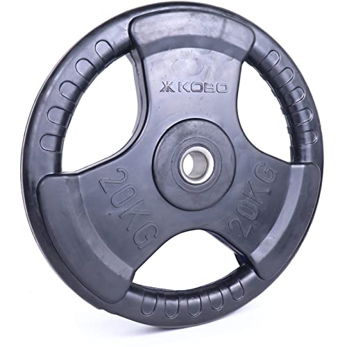 Image of Kobo 2.5 Kg (31 mm) Fitness Rubber Coated Tri-Grip Plate & Integrated Metal Grip Rubber Weight Plates - Sold in Pairs (Imported)