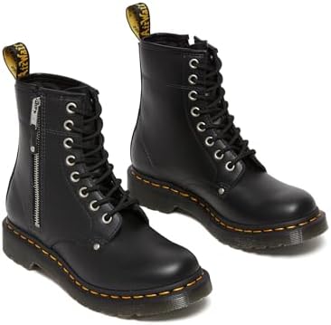 Dr. Martens Women's 1460 Twin Zip Fashion Boot, Black Wanama, 7