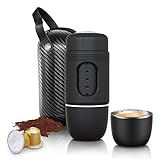 STARESSO Tragbare Espressomaschine Kapseln Mini Kaffeemaschine Manuelle Kaffeemaschine Mobile Kaffeemaschine Klein für Zelten Reisen Nutzung im Heimbüro