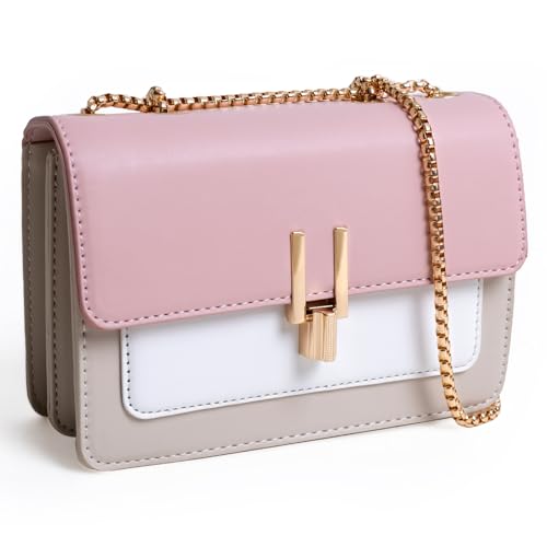 ZWI-player Color Block Crossbody Bags for Women Leather Purses Designer