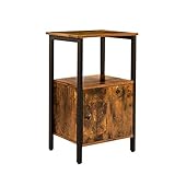 nachtschrank englisch EXQUISITE VERARBEITUNG: Aus Eisenrohr sorgt Beistellisch für eine zuverlässige und stabile Konstruktion. Die Tischplatte ist aus Spanplatte mit Holzmaserung furniert, um eine glatte und haltbare Oberfläche zu erhalten
