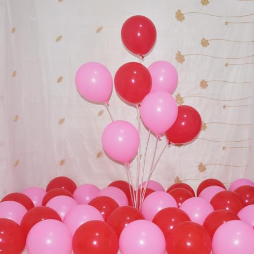 Image of 200 Pcs Pink Red Balloons 5 Inch Pink and Red Latex Small Balloon Garland Arch Kit for Valentine's Day Baby Shower Birthday Bridal Shower Wedding Anniversary Party Decorations
