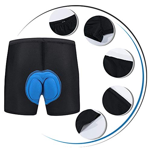 KKmoon Calças de ciclismo de bicicleta masculinas e femininas cuecas esponja de gel de sílica 3D cal