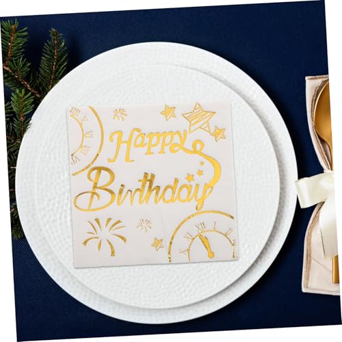 Servilletas para cumpleaños elegantes con sofisticado foil dorado para tus fiestas 6