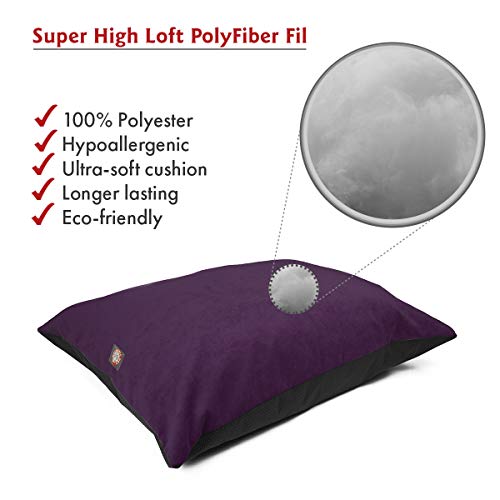 Image of Majestic Pet Rectangle Medium Dog Bed Washable - Non Slip Comfy Pet Bed - Dog Crate Bed Super Value Pillow Dog Bed - Dog Kennel Bed for Sleeping - Dog Bed Medium Breed 35 x 28 Inch - Villa Aubergine