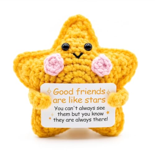 Friendship Gifts For Women Handmade Crochet Star Best Friend Birthday Gifts For Women Gifts For Friends Female Emotional Support Gift Positive Crochet Animals Christmas Anniversary Graduation
