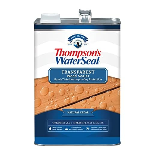 Thompson’s WaterSeal Transparent Waterproofing Wood Stain and Sealer, Natural Cedar, 1 Gallon
