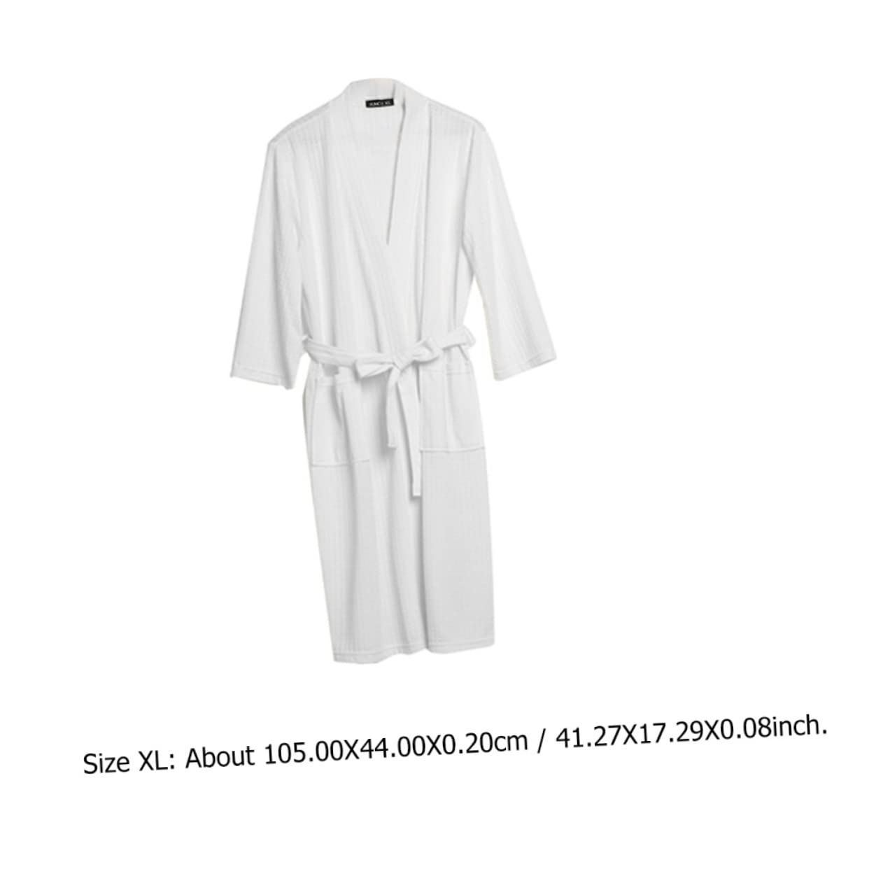VOSAREA Peignoir D'intérieur Homme Xl Blanc en Polyester, 1 Pièce | Manches 7/8, Coupe Ample pour Printemps, Automne, Usage Couple, Séchage Rapide