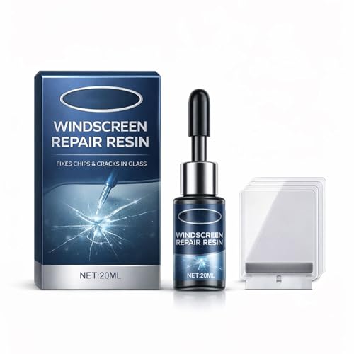 Windscreen Repair Resin Kit, DIY Chip & Crack Fix for Car Windshields, 20ml with Curing Film and Blade