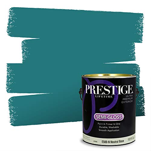 PRESTIGE Paints Exterior Paint and Primer In One, 1-Gallon, Semi-Gloss, Comparable Match of Benjamin Moore* Largo Teal*
