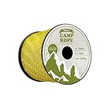 DaLaCa パラコード テントロープ タープロープ ガイロープ 反射材入り 太さ 4ｍｍ / 5ｍｍ 長さ 30ｍ / 50ｍ 耐荷重 350kg (イエロー30ｍ)