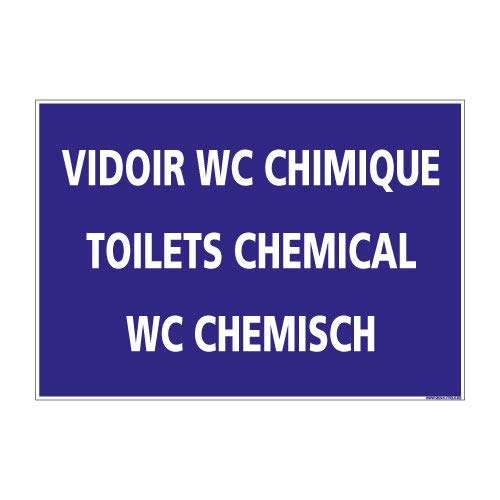 Panneau Camping Vidoir WC Chimique - Dimensions 420x300 mm - Aluminium 2 mm - Protection Anti-UV