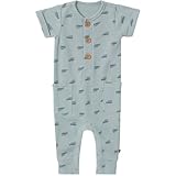 Modern Moments by Gerber Baby Boys' Short Sleeve Long Leg Romper, Medium Teal Buggy, 18 Months