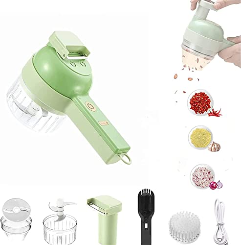 Coupe-légumes électrique portatif avec hachoir à ail et brosse