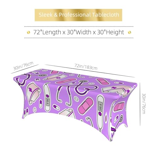 Nappe extensible violette lavable pour protéger et habiller une table de 1,8m