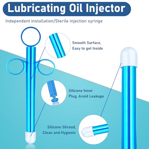 Image of 2 Pack Lube Applicator - Lube Shooter with Smooth Rounded Cap,Lube Applicator Reusable,Suitable for Men and Women Blue