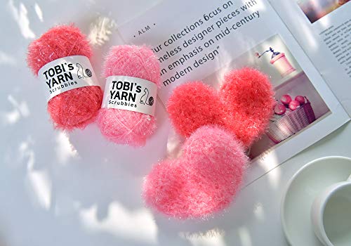Tobi'S Yarn Scrubby Yarn Bundle - 10 Assorted Color Sparkle Yarn Skeins For Dishcloths, Exfoliating Washcloths thumb #2