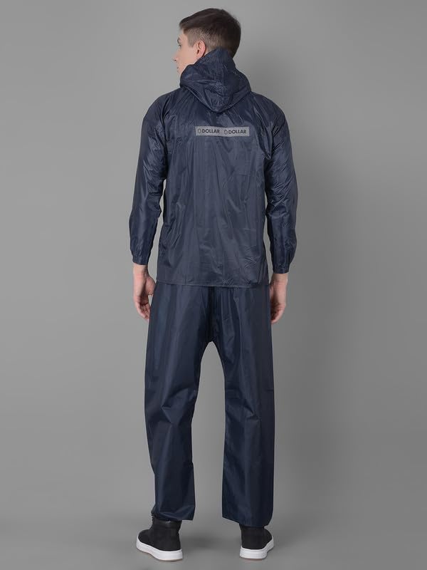 Image of Dollar Rainguard Men's PVC Full Sleeve Solid Raincoat Set With Adjustable Hood and Pocket