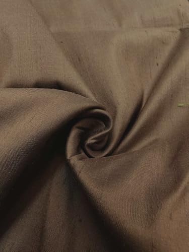 Tissu en soie Dupioni couleur café 137 cm DUP450 couture ameublement