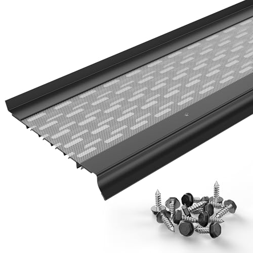 Image of Micromesh Gutter Guards, 5 Inch, 35 FT, Stainless Mesh, Black