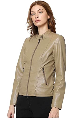 Image of ONLY Women Brown Leather Jacket