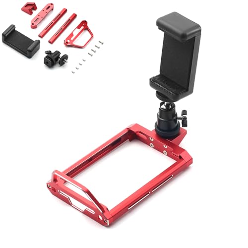 JOYSOG Metal Transmitter Protector Frame for Flysky Noble NB4 / NB4 Pro/NB4+ Remote Control Protector Frame Support with Extended Adapter Update Parts (Red)