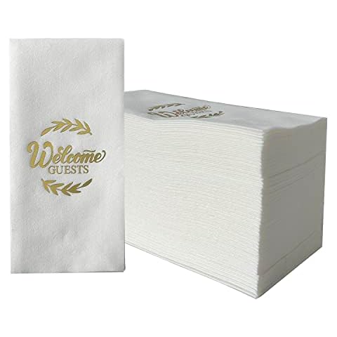 JINYUDOME Einweg-Papierhandtücher, Leinengefühl, dekorative Serviette Cover