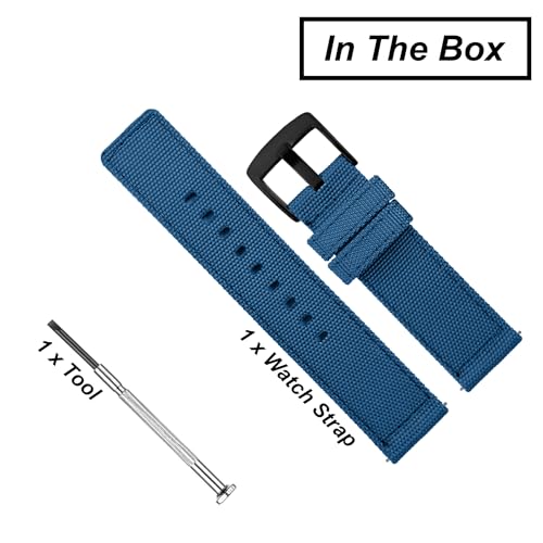 Image of DBLACK ''ENMA'' Nylon Quick Release Watch Strap, Boxy Design, Matte Finish, Nylon Watch Band / / For 20mm, 22mm, or 24mm Watch Belt (Choose Your Size & Color)