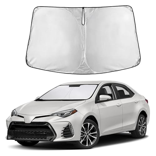 Image of Autovir Windshield Sun Shade Fit for 2014-2017 2018 2019 Toyota Corolla | Sunshade, Front Car Window Shades Sun Visor, Blocks UV Rays & Heat, Car Accessories