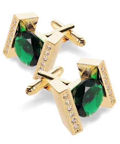 Colored Crystal Princess Cut Cufflinks