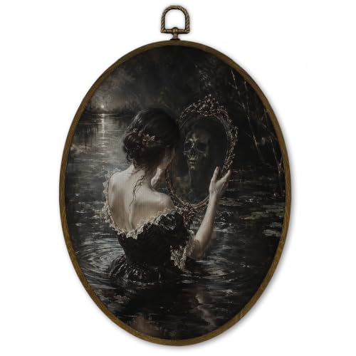 cvjutf Dark Gothic Halloween Wall Art Decor Framed, 8.7x11.3 Inch by cvjutf - Used condition - US$14.55