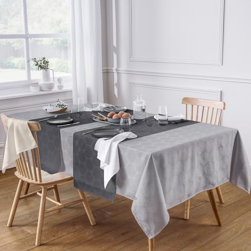 Nappe ovale 180x300 cm HÉLIOS Blanc en coton enduit de qualité supérieure