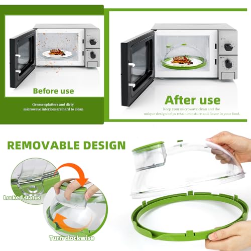 Miniatura 6 de Kxvxxv Tapa Microondas Libre Bpa 26 Cm Tapadera Microondas Con Agua Tapa Para Microondas De Plástico Tapa De Microondas Cubierta Para Microondas Microwave Cover