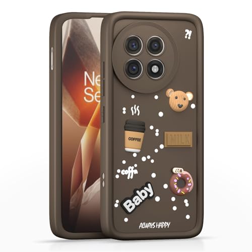 Image of Outlouders Back Cover for OnePlus 13R 5G | 3D Cartoon Bear Cute Fun Silicone Full Body Protection Bumper Case (Brown)