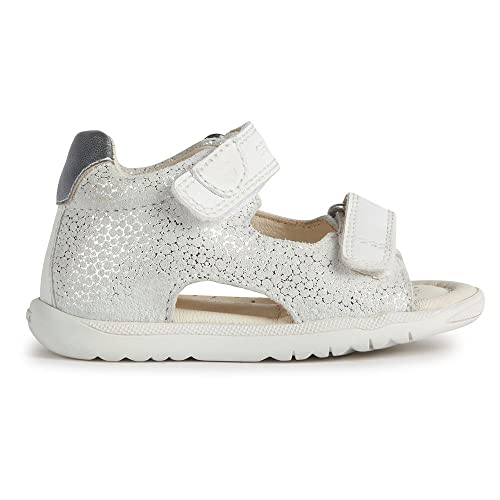 Geox Baby-Mädchen B MACCHIA Gir Sandal, Off White/Silver, 19 EU