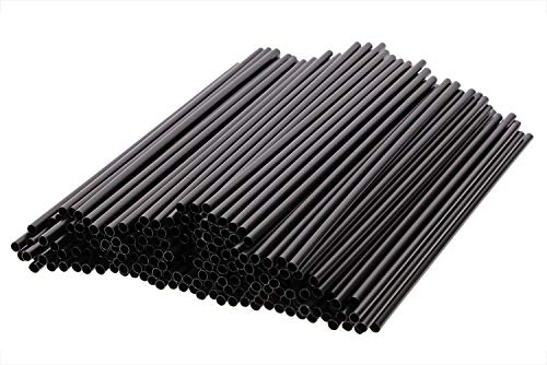 Tupalizy 200PCS Black Plastic Straws Drinking Coffee Stirrers for Wedding Coffee Sip Stir Sticks for Cocktail Tea Chocolate Hot Water Cold Drinks Cups Travel Mugs Crafts Home Bars, 7.87inch