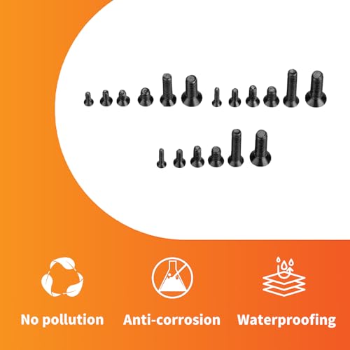 Vwoqiy 1240 Stück Kleine Schrauben Sortiment Kit, Senkkopfschrauben, Mikroschrauben Maschinenschrauben, Gewindeschrauben Set, Brillenschrauben, Uhrenbrille Computer Schrauben, M1.4/M1.7/M2/M2.5/M3