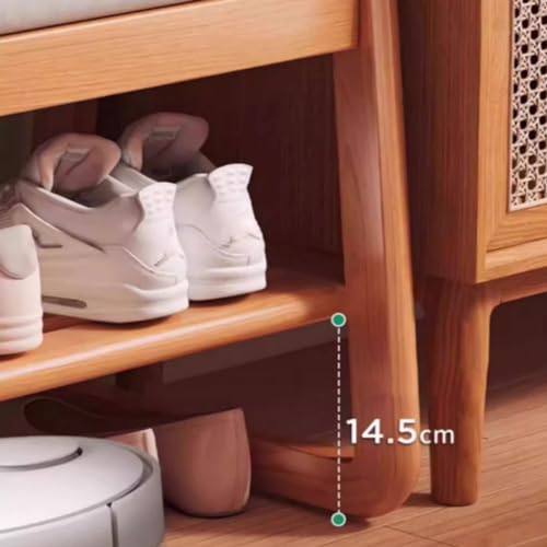 Étagère à chaussures longue avec assise en bois de maison - 6