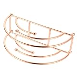 CONGARTENO Servilletero de Metal Semicircular de Hierro para Mostrador, Soporte Decorativo en Color Rosa Dorado, Organizador Práctico para Servilletas en Cocina y Restaurante