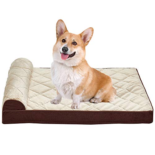 Auboa Large Dog Bed for Small, Medium, Large Dogs/Cats Mat Two Styles Removable and Washable Cover, Orthopedic Memory Foam Crate Pad