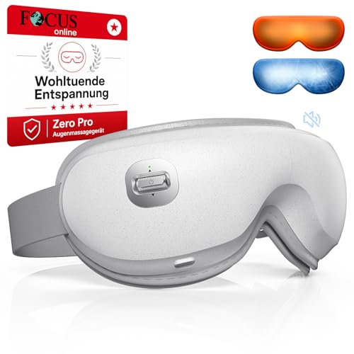 Ultra Leises Augenmassagegerät mit Wärme & Kühlgel-Maske Bob and Brad Zero Pro Beheizte Augenmaske für Schlaf & Migräne-Linderung 3D Augenmassage für Augenbelastung Entspannungsgeschenk Damen Herren