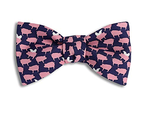 Josh Bach Men's When Pigs Fly Self Tie Silk Bow Tie In Blue, Made In Usa #TOP28