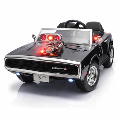 Image of Kids Licensed Dodge Charger 1970 | Big Size 12V Electric Ride On Car for Kids with Remote Control, Music and Light1-7 Yrs Car Battery Operated Ride On | Double Seater | Smoke Feature