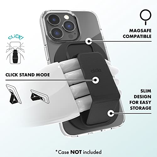 Clckr Phone Holder & Grip For Magsafe, Adjustable Magnetic Stand & Finger Holder, Designed For Iphone 14 Pro, 14 Pro Max, 14, 14 Plus, Iphone 13 Pro, 13 Pro Max, Iphone 12 Models – Black #TOP1