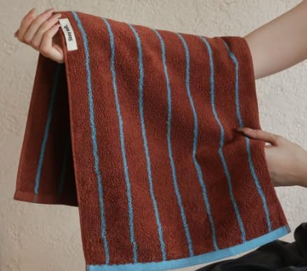 WENSHUO Profound Mocha Mousse-Pure Cotton Striped Bath Towel,100% Combed Cotton,Luxury Shower Towel,Super Absorbent(Pack of 1) (55.12" L × 27.56" W)