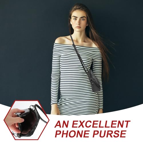 Brown Vintage PU Leather Crossbody Phone Bag Cell Phone Purse Mini Crossbody Wallet Purse with Zipper for Women 5