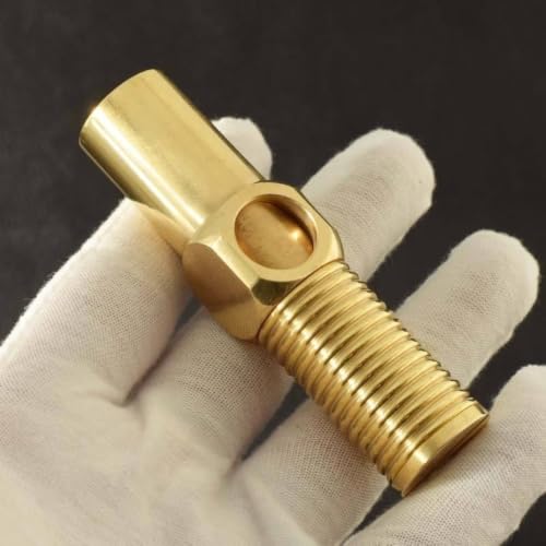 Image of Smoke King Vintage Screw Design Lighter, Refillable Kerosene with Screw Design, Pull-Out Flint Ignition, Soft Flame & Gold Metal Lighter for Men, Dad, Husband & Collectors.