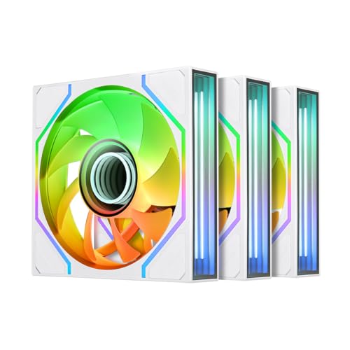 Image of Thermaltake SWAFAN 120 EX INFINITY ARGB; Infinity Mirror Hub & Frame; 120mm x 28mm; 500~2000 RPM; MagForce 2.0; Swappable Blades; 5V 3-Pin Motherboard Sync; Screw Covers; 3-Pack;White;CL-F254-PL12SW-A